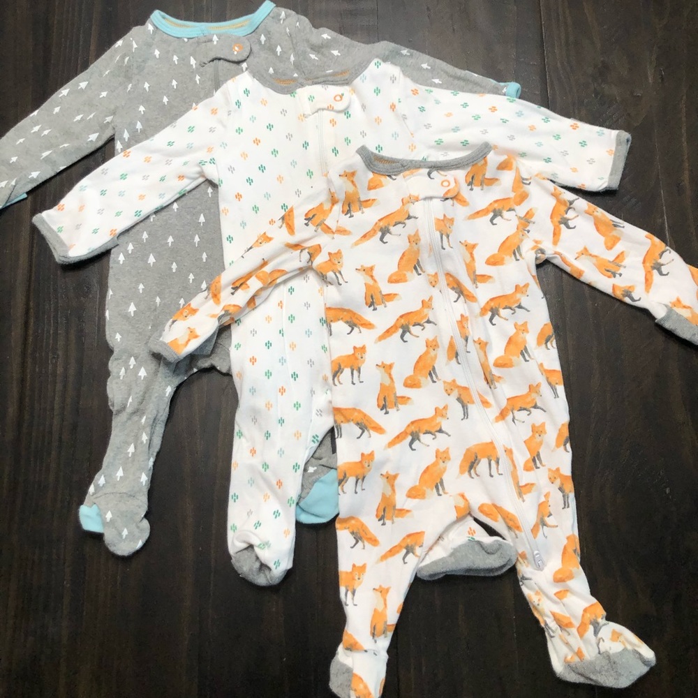 Cloud Island 3 Pack Footie Pajamas